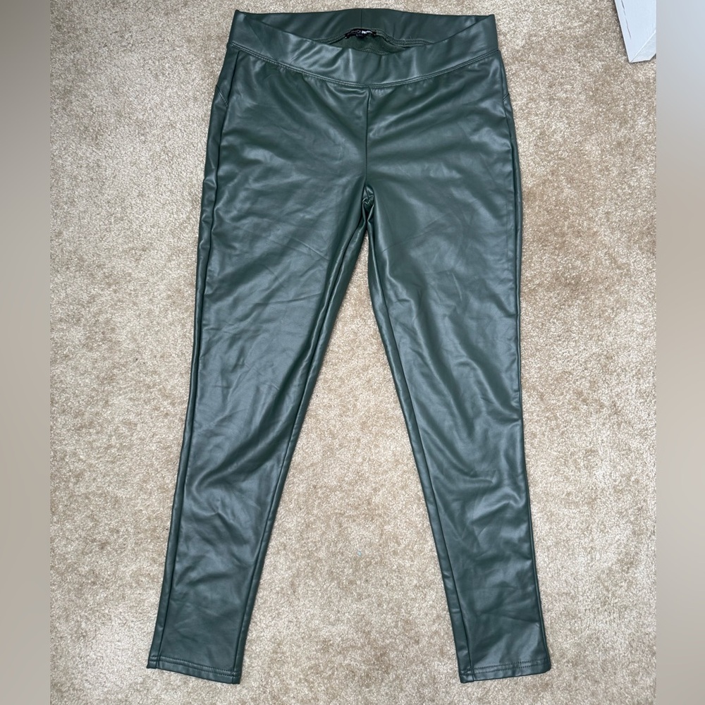 Fashion Nova Olive Faux Leather Pants